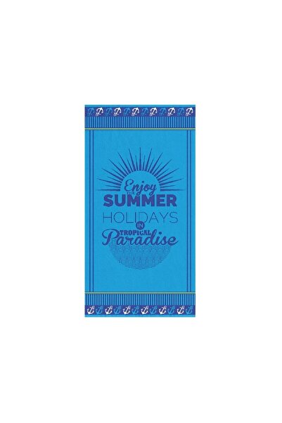 OEM Prosop Premium Petrol Ancore Imprimeu "Enjoy summer" pentru Plaja 180x100cm
