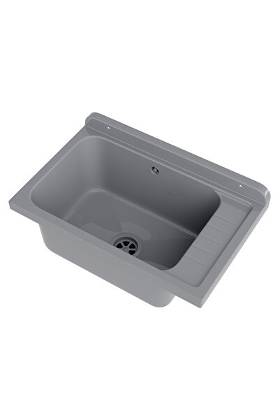 Granitan Monza Grey Utility Sink, 58x38x26 cm, polypropylene