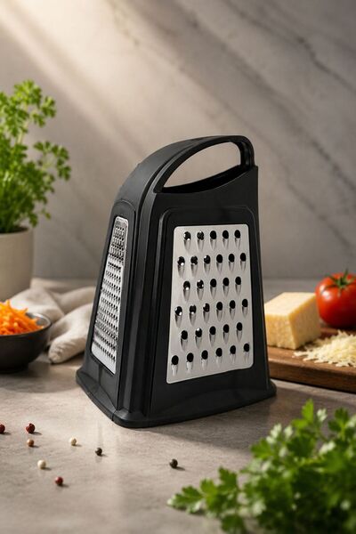 KaraWent Home Black 3-Way Stainless Steel Grater Multi-Purpose Kitchen Grater Vegetable Cheese Carrot Grater Krw-40
