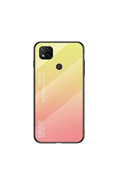 OEM Glass Case Xiaomi Redmi 9C Κίτρινο / Ροζ