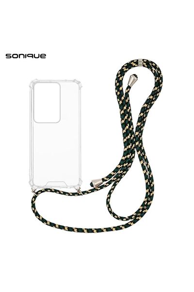 Sonique Θήκη Σιλικόνης με Κορδόνι Armor Clear Realme C75 4G Rainbow Πράσινο