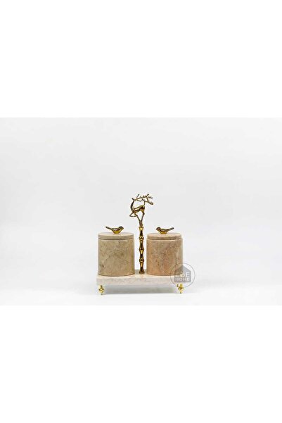 Ege Home Decoration Decorative Natural Beige Marble Gold Bird Spice Bowl Set ...