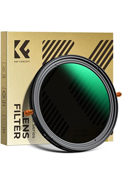 K&F CONCEPT 52mm 2 in 1 CPL - ND2-ND32 ( 1-5 Stop) Variable / Nano-D Serisi