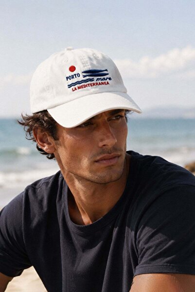Külah Mediterranean Inspired Embroidered White Hat - Limited Edition