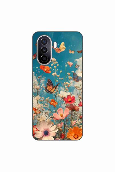 OEM Θήκη συμβατή με Huawei Nova Y70 από σιλικόνη gel TPU με σχέδιο λουλουδιών...