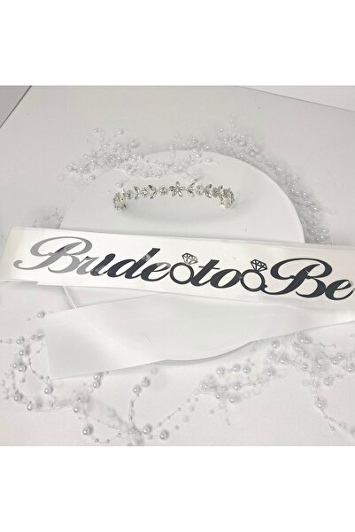 GOLDCENTER Metal Crown with Diamond Flowers and Bride to Be Sash