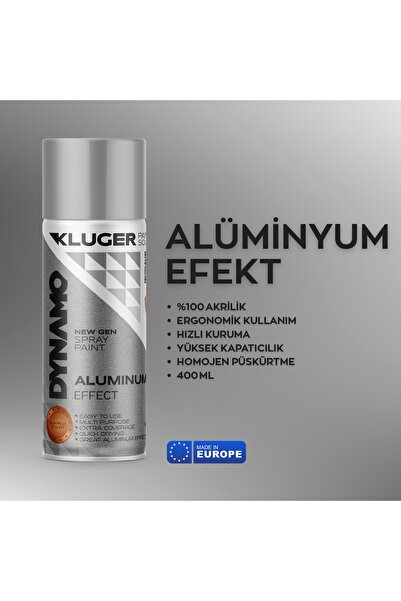 Kluger Dynamo Altın & Bakır & Gümüş & Aliminyum & Metalik Efekt Sprey Boya