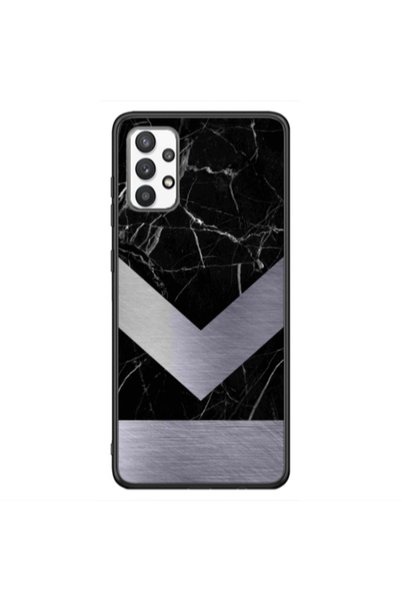 Other Samsung A13 4G Marble Arrow Down Black Glossy Θήκη