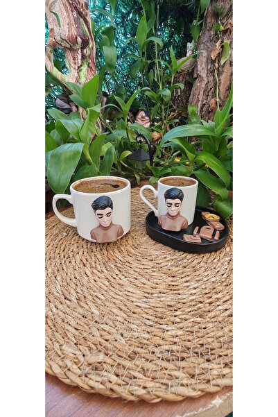 RivelCandle Men's Model Turkish Coffee Cup and Mug Set (for 1 Person)