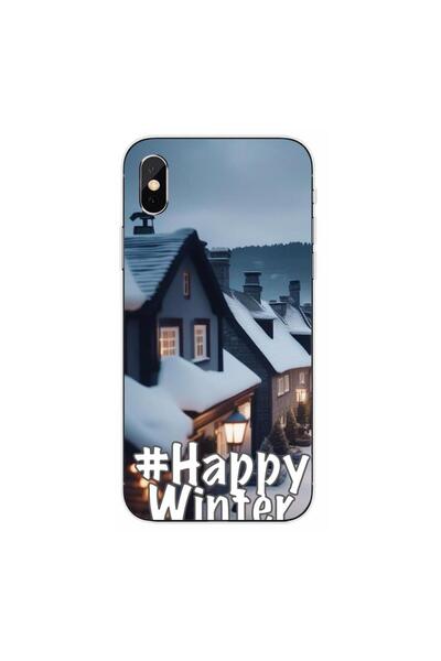 OEM Husa compatibila cu Apple iPhone X Silicon Gel Tpu Model Happy Winter