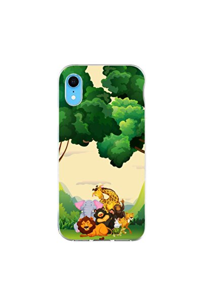 OEM Husa compatibila cu Apple iPhone XR Silicon Gel Tpu Model Jungla cu Animale
