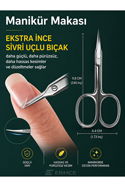 ERHCE Manikür Et Makası Tırnak Eti Kütikül Makası