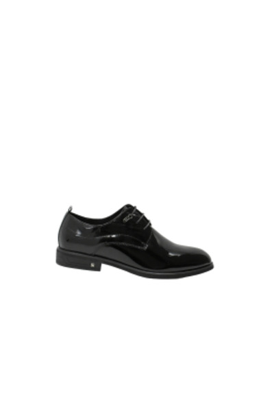 OTTER Men's ultra elegant black patent leather shoes