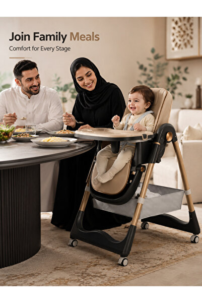 VINNYSEN Multi-functional Foldable High Chair | Adjustable & Convertible Baby...