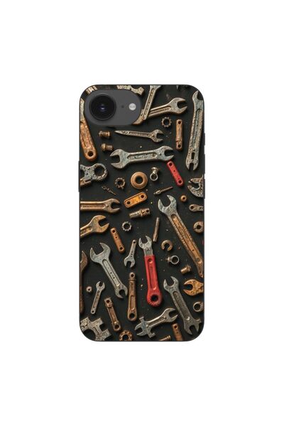 OEM Θήκη συμβατή με Apple iPhone 16e από σιλικόνη gel TPU με σχέδιο μηχανικών...