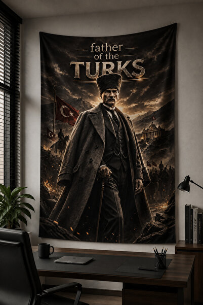 Vagonik Ataturk Themed Wall Covering Premium Quality Fabric