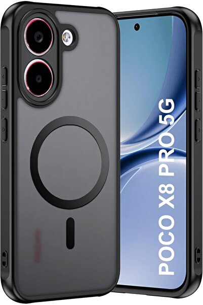 m.tk moveteck Xiaomi Poco X8 Pro Uyumlu Kılıf Kamera Çevresi Korumalı Mat Siy...