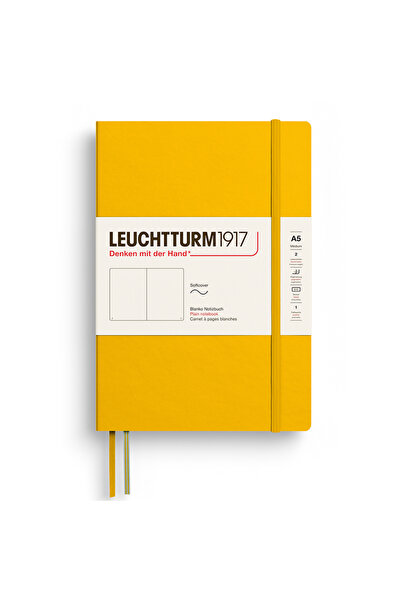 Leuchtturm Caiet A5 cu copertă flexibilă din pergament, floarea-soarelui galbenă