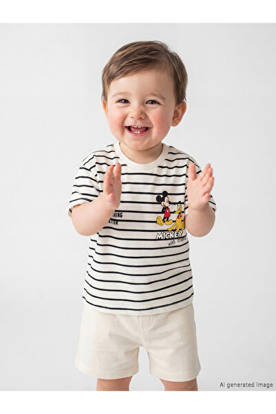 LC Waikiki Tricou pentru bebeluși băieți, cu guler rotund și imprimeu Mickey ...