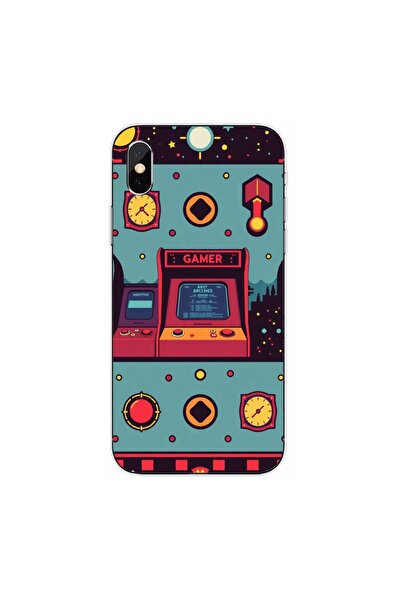 OEM Husa compatibila cu Apple iPhone X Silicon Gel Tpu Model Gamer Arcade Room