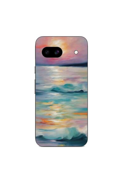 OEM Калъф, съвместим с Google Pixel 8A, силиконов гел TPU, с акварелен десен ...