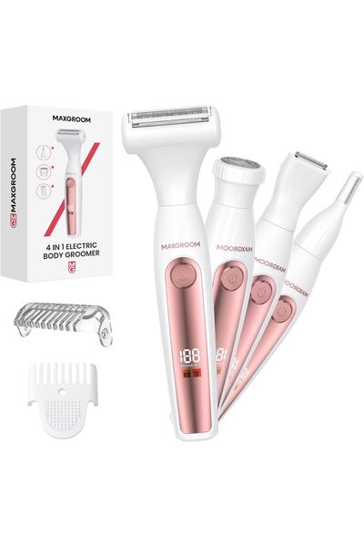 MAXGROOM Women’s Bikini Trimmer – All-in-One Waterproof Ladies’ Electric Razo...