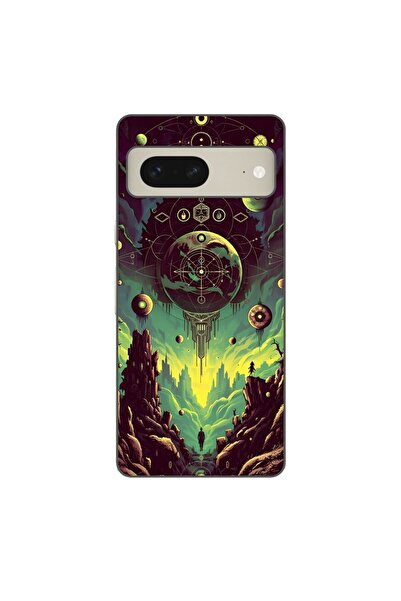 OEM Husa compatibila cu Google Pixel 8 Silicon Gel Tpu Model Mystical Planet