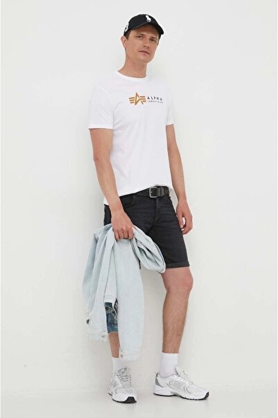 Alpha Industries Label Tee White Men's white T-shirt
