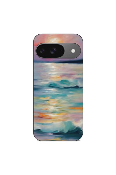OEM Husa compatibila cu Google Pixel 9 Silicon Gel Tpu Model Watercolor Sea View