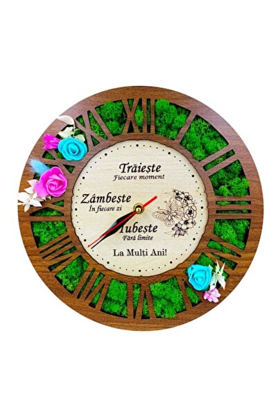 OEM Ceas de perete decorat cu liane, personalizat cu un mesaj pentru Familie/...