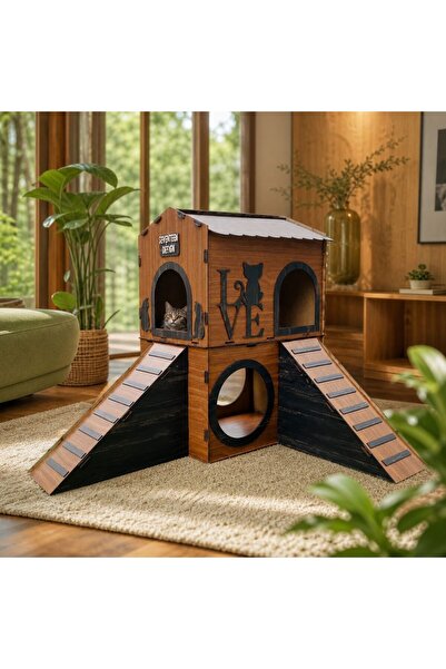Küçük Kedi Evi, Küçük Kedi Yatağı, İki Katlı Kedi Evi, Küçük Kedi Yuvası, Kedi Oyun Alanı