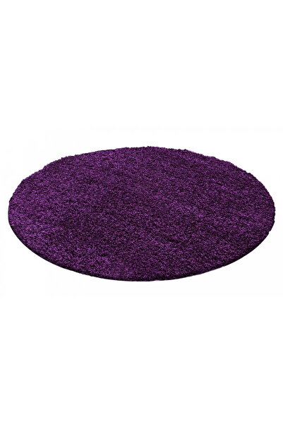 AYYILDIZ Covor Shaggy, Life unicolor Rotund, 120 x 120 cm, Violet, Polipropil...