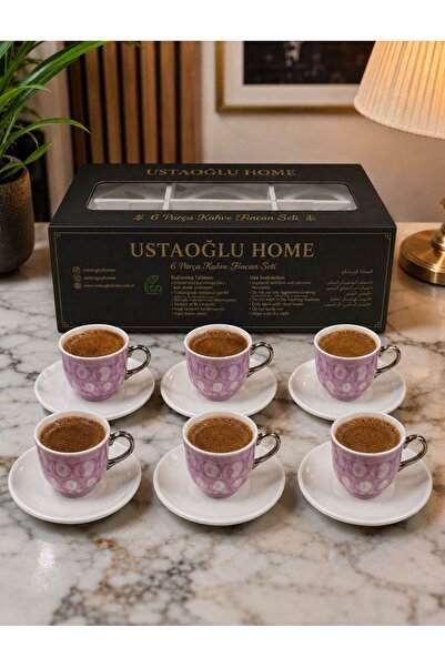 USTAOGLUHOME 6 LI PORSELEN FİNCAN SETİ