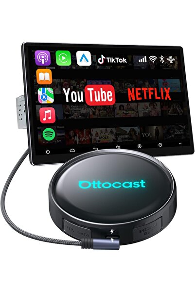 Ottocast P3 Pro Wireless CarPlay & Android Auto Adapter with Android 13, Snap...