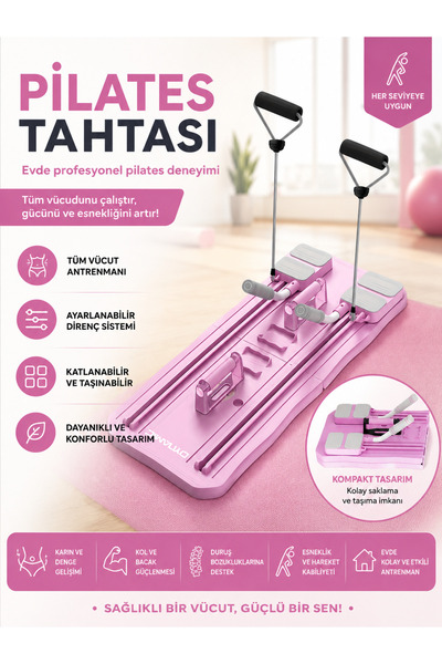 Dynamic Katlanabilir Pilates Aleti Direnç Bantlı Ev Tipi Tüm Vücut Egzersiz v...