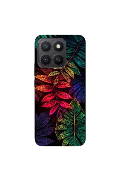 OEM Husa compatibila cu Honor X8c Silicon Gel Tpu Model Minmal Neon Leaves Pa...