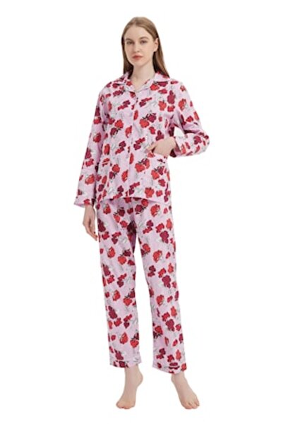 Global Pijama de damă GLOBAL, din bumbac, clasică, cu mânecă lungă, pantaloni...