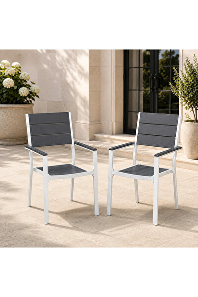 Selgot Set de 2 scaune de grădină pentru terasă și balcon, din oțel, 54.5x52x...