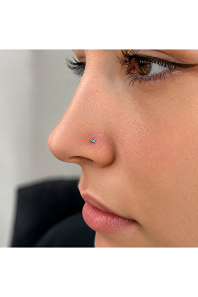 Dragon Zirkon Taşlı Burun Hızması Piercing Paslanmaz Çelik Minimal Nose Stud