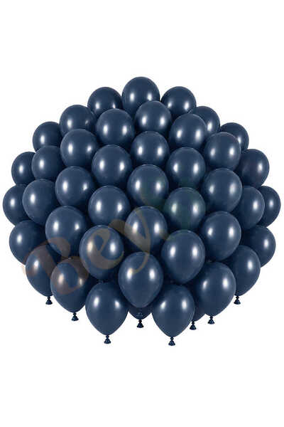 BeySüS Storm Blue Color Latex Retro Balloon (30 cm) - 50 Pieces