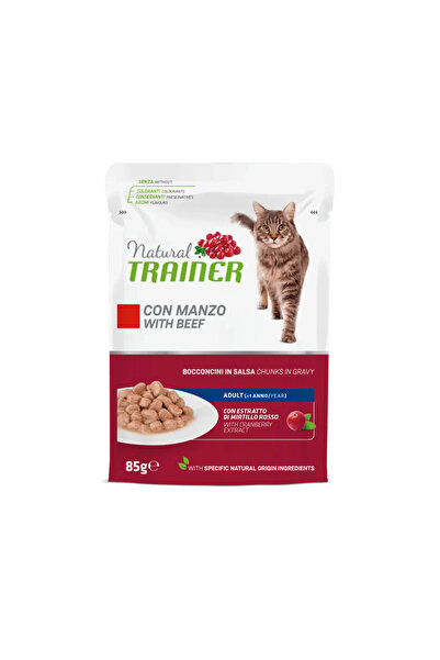 Natural Trainer CAT ADULT SACHETS, BEEF, 85 GR