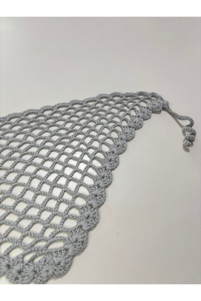 örgü Handmade Light Gray Mesh Bandana