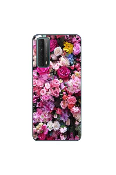 OEM Husa compatibila cu Huawei P Smart 2021 Silicon Gel Tpu Model Trandafiri Roz