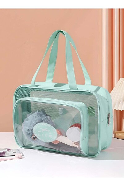 Taimi Transparent Waterproof Makeup Bag, Double-Layer Large Capacity Travel C...