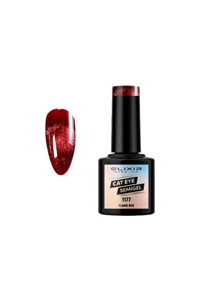 Elixir CAT EYE SEMI GEL (ΗΜΙΜΟΝΙΜΟ BΕΡΝΙΚΙ) - 1177 (FLAME Red) 8ML