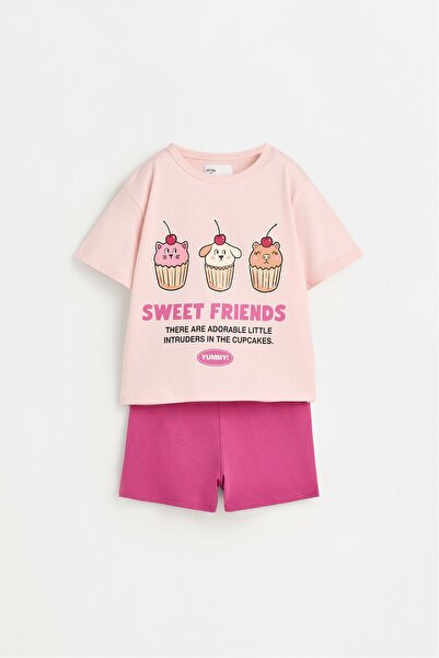 LEFTIES Desenli kısa pijama takımı