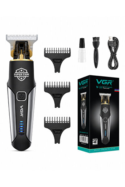 VGR Trimmer Profesional V-287 SuperTrim, Lame T din Otel Inoxidabil, Autonomi...