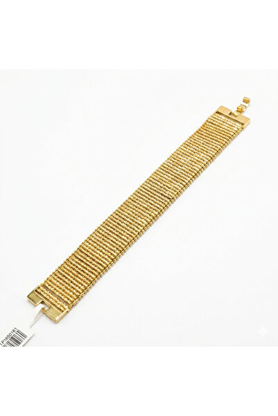 Generic Gold-Tone Textured Mesh Bracelet for Women, Wide Woven Link Bracelet ...