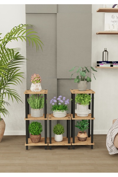 Remaks Zeus Çok Katlı Basamak Saksılık Çiçeklik Standı | Dekoratif Modüler Bi...