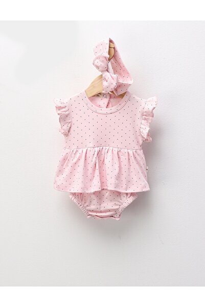 MiniKids Body-rochita cu bentita roz-buline